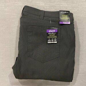 Eddie Bauer Fleece Lined Tech Pants Mens 40 x 30 Gray Water Repellent Insulated